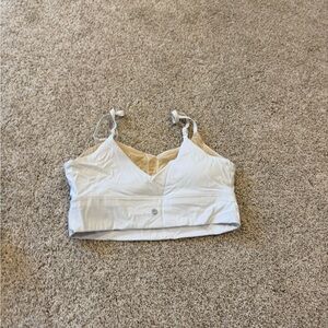 White V-Neck Sports Bra